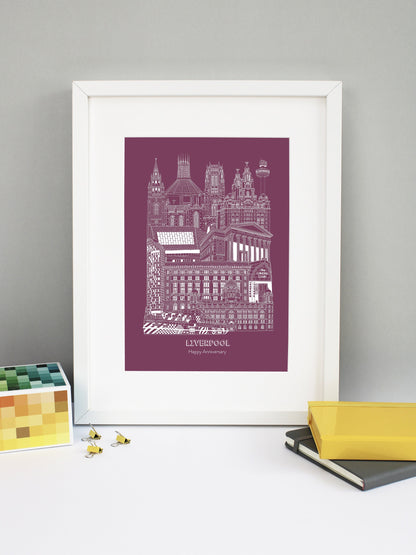 Personalised Blueprint Liverpool Illustration