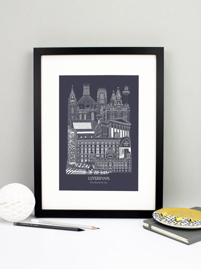 Personalised Blueprint Liverpool Illustration
