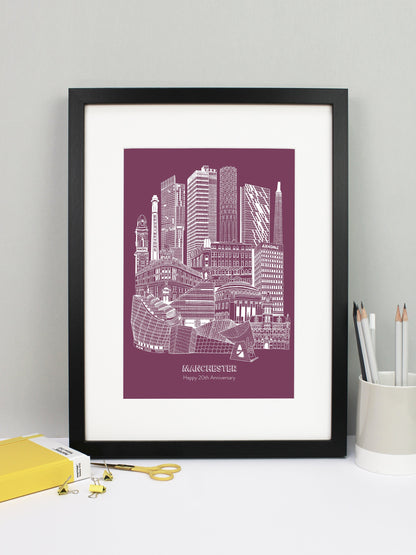 Personalised Blueprint Manchester Illustration