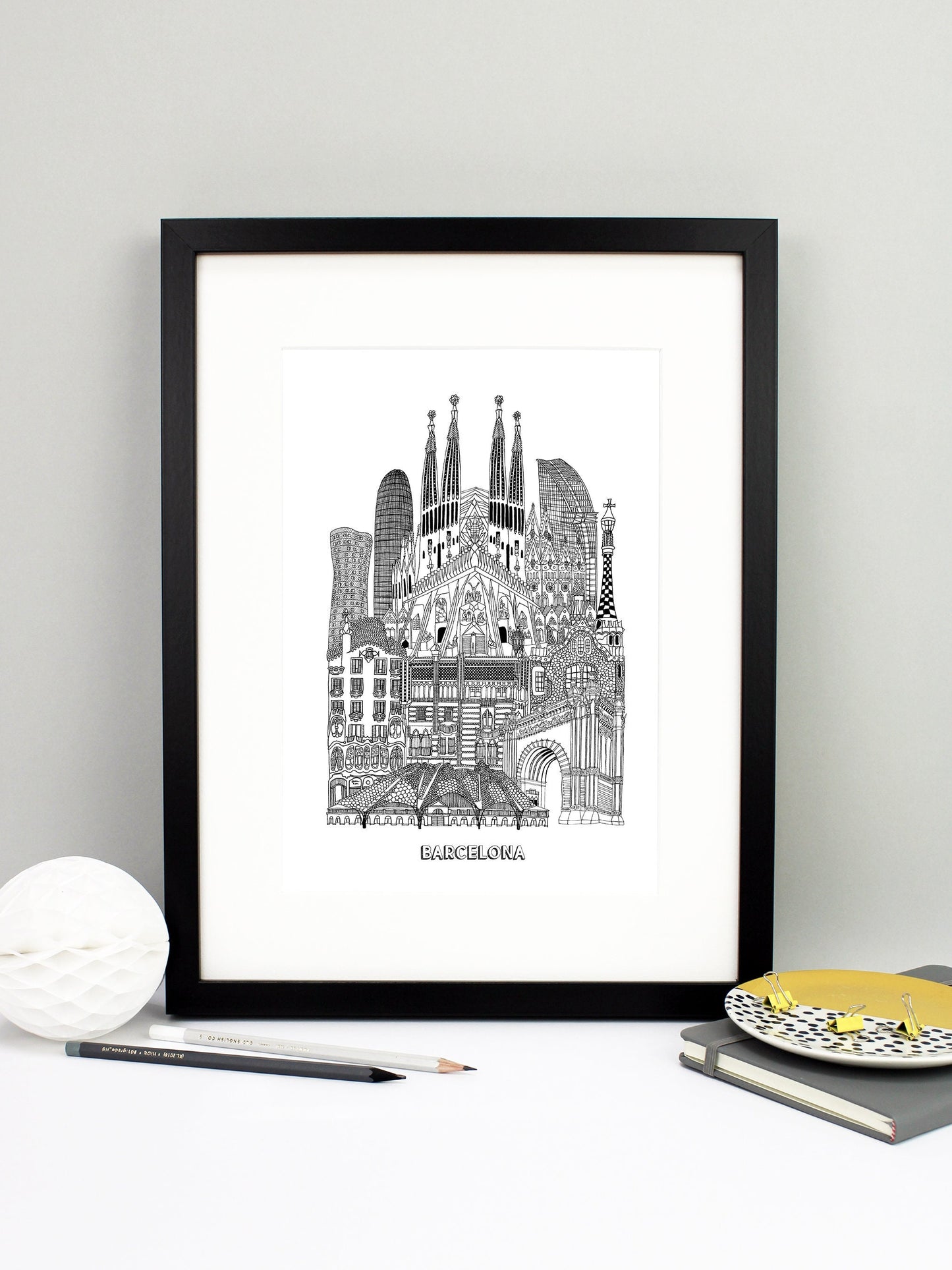 Personalised Barcelona City Illustration Print