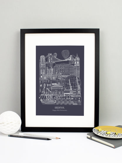 Personalised Blueprint Bristol Illustration