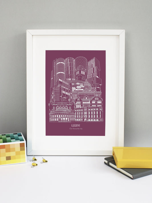 Personalised Blueprint Leeds Illustration