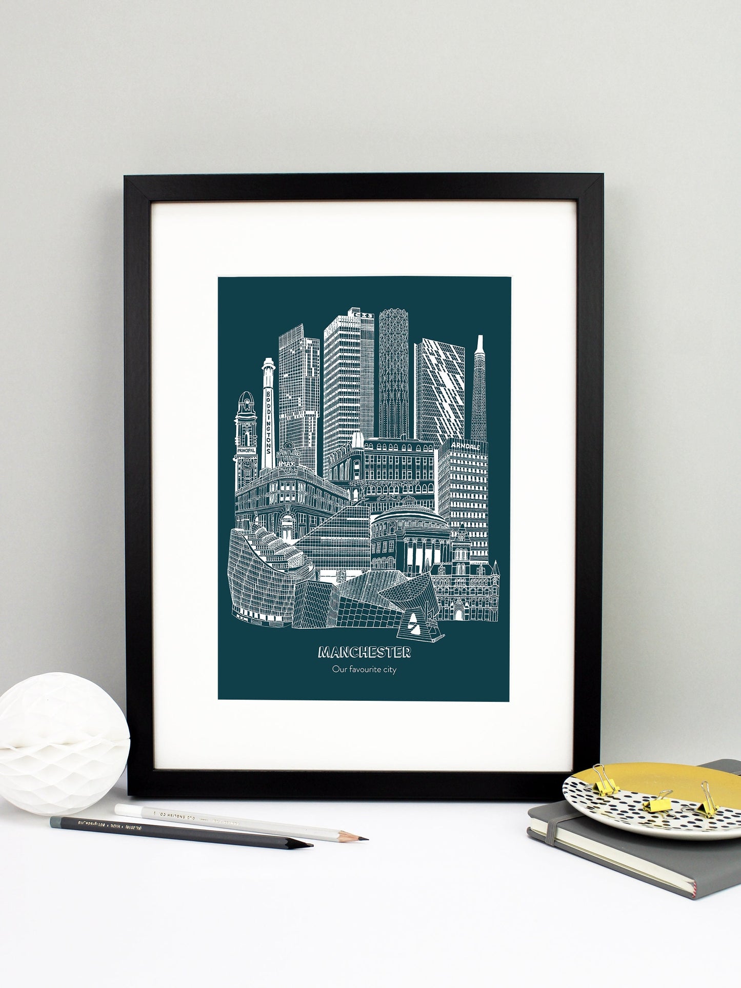 Personalised Blueprint Manchester Illustration