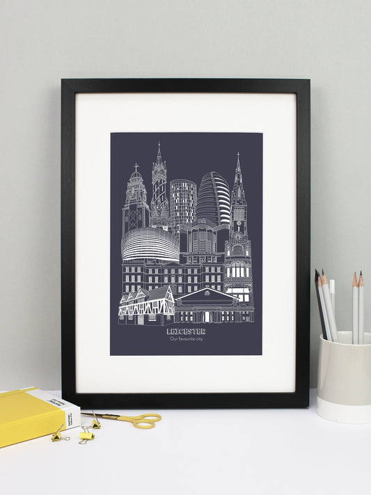 Personalised Blueprint Leicester Illustration