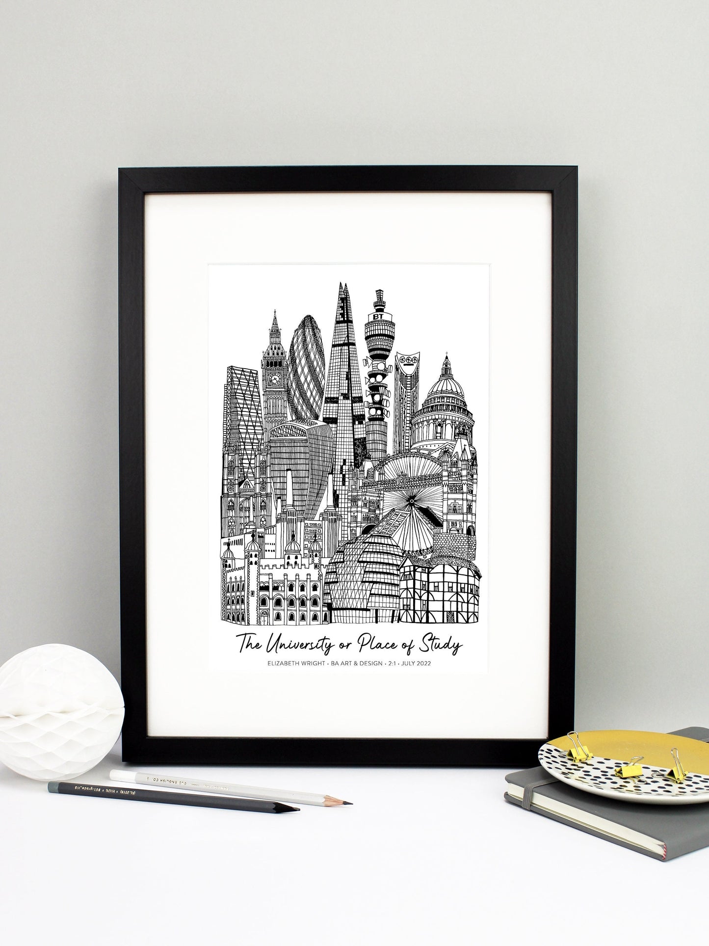 Personalised London Graduation Print