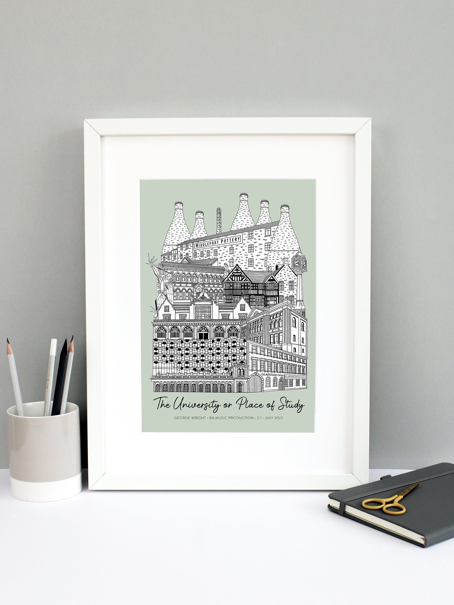 Personalised Stoke-on-Trent Graduation Print