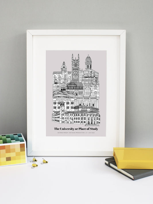 Personalised Derby Graduation Print