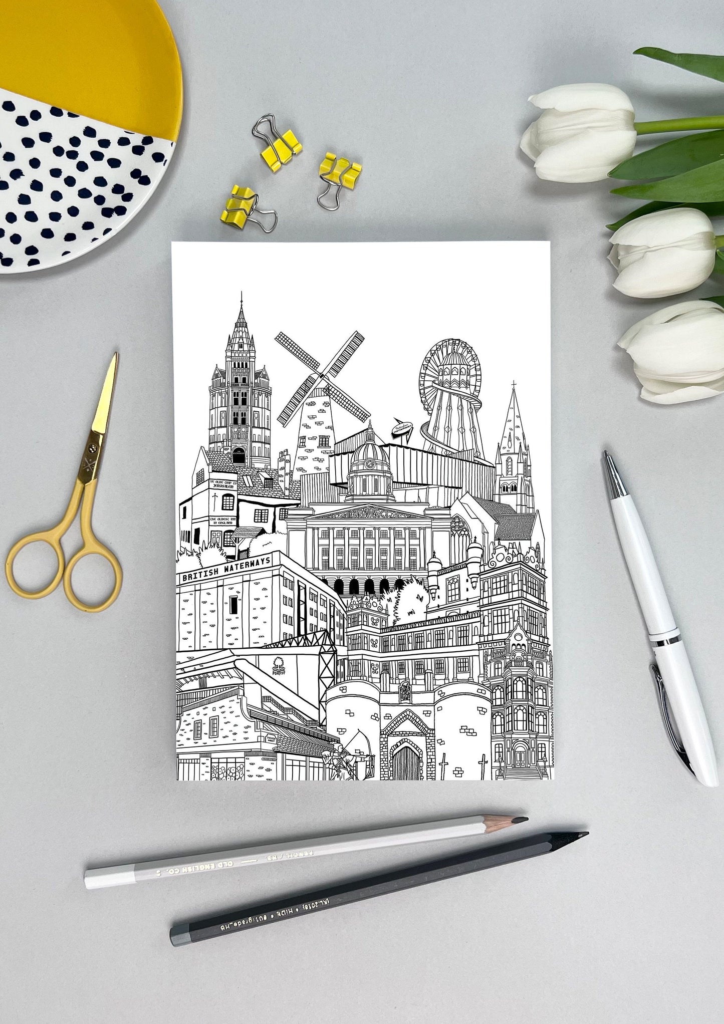 A5 Nottingham City Illustration Notebook