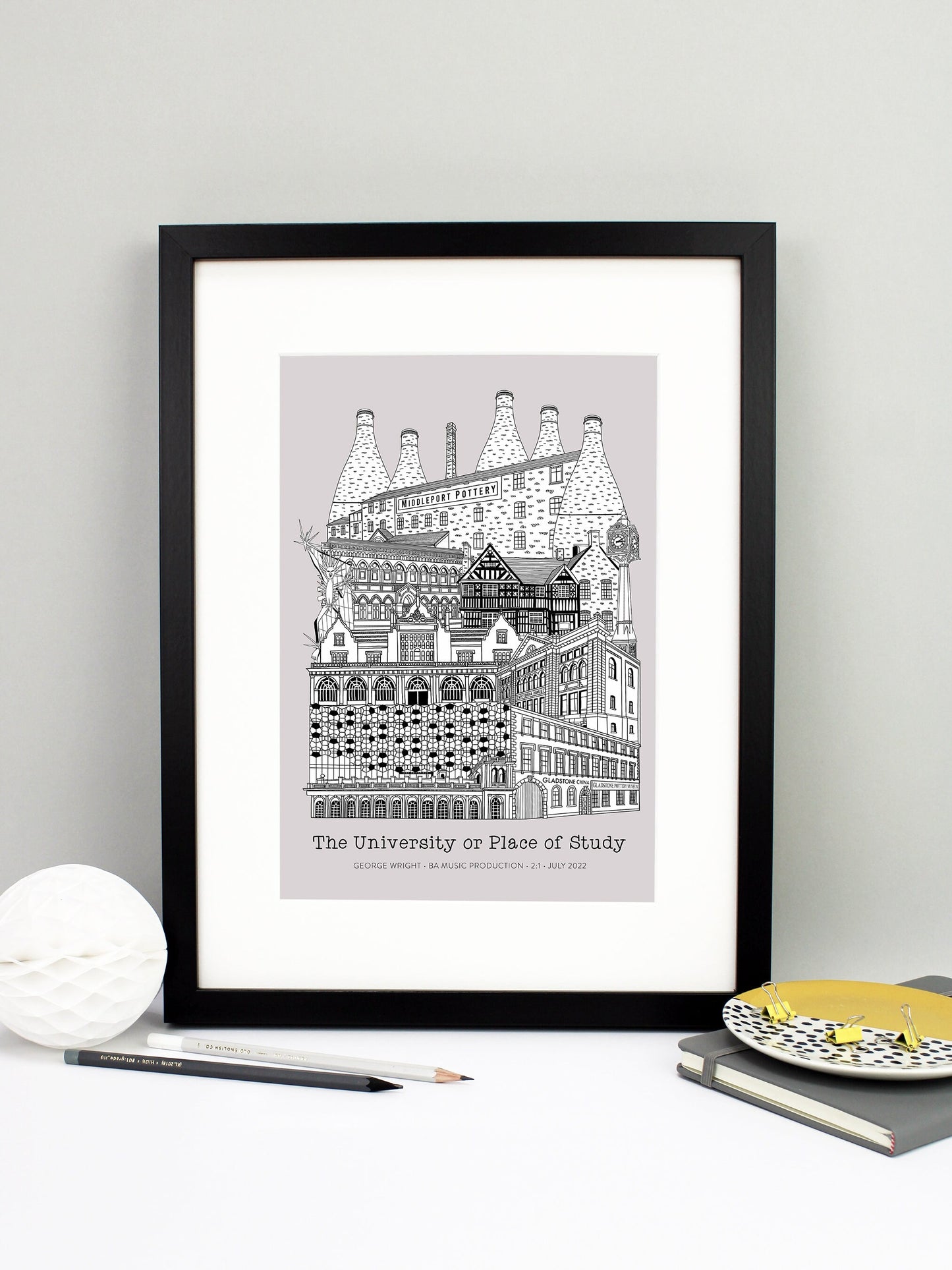 Personalised Stoke-on-Trent Graduation Print