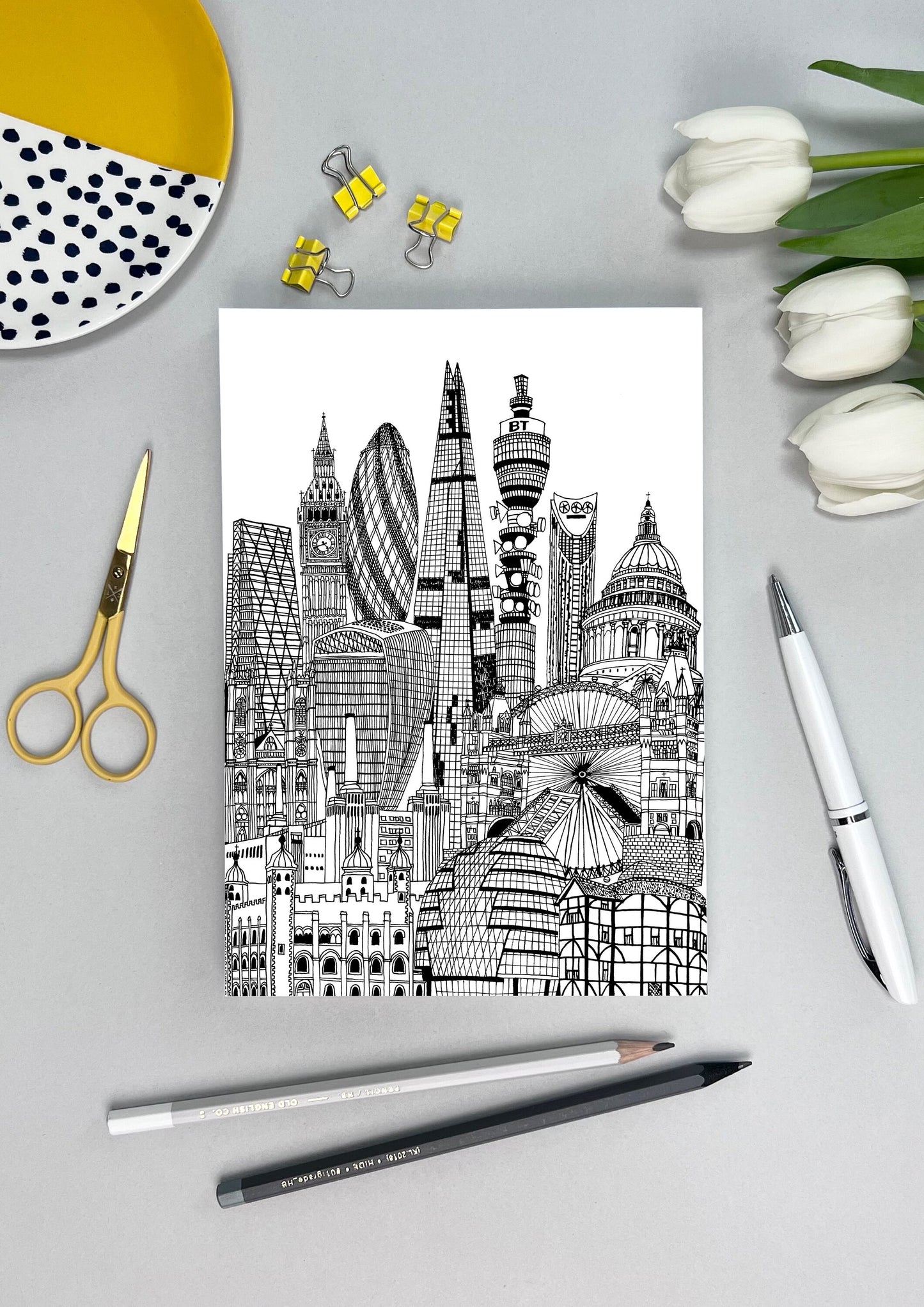 A5 London City Illustration Notebook